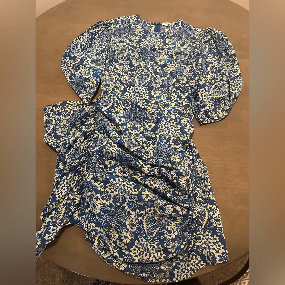RHODE Blue Floral Puff-Sleeve Kids Dress